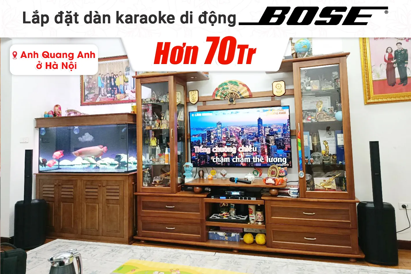 Lắp đặt dàn karaoke di động Bose hơn 70tr cho anh Quang Anh tại Hà Nội