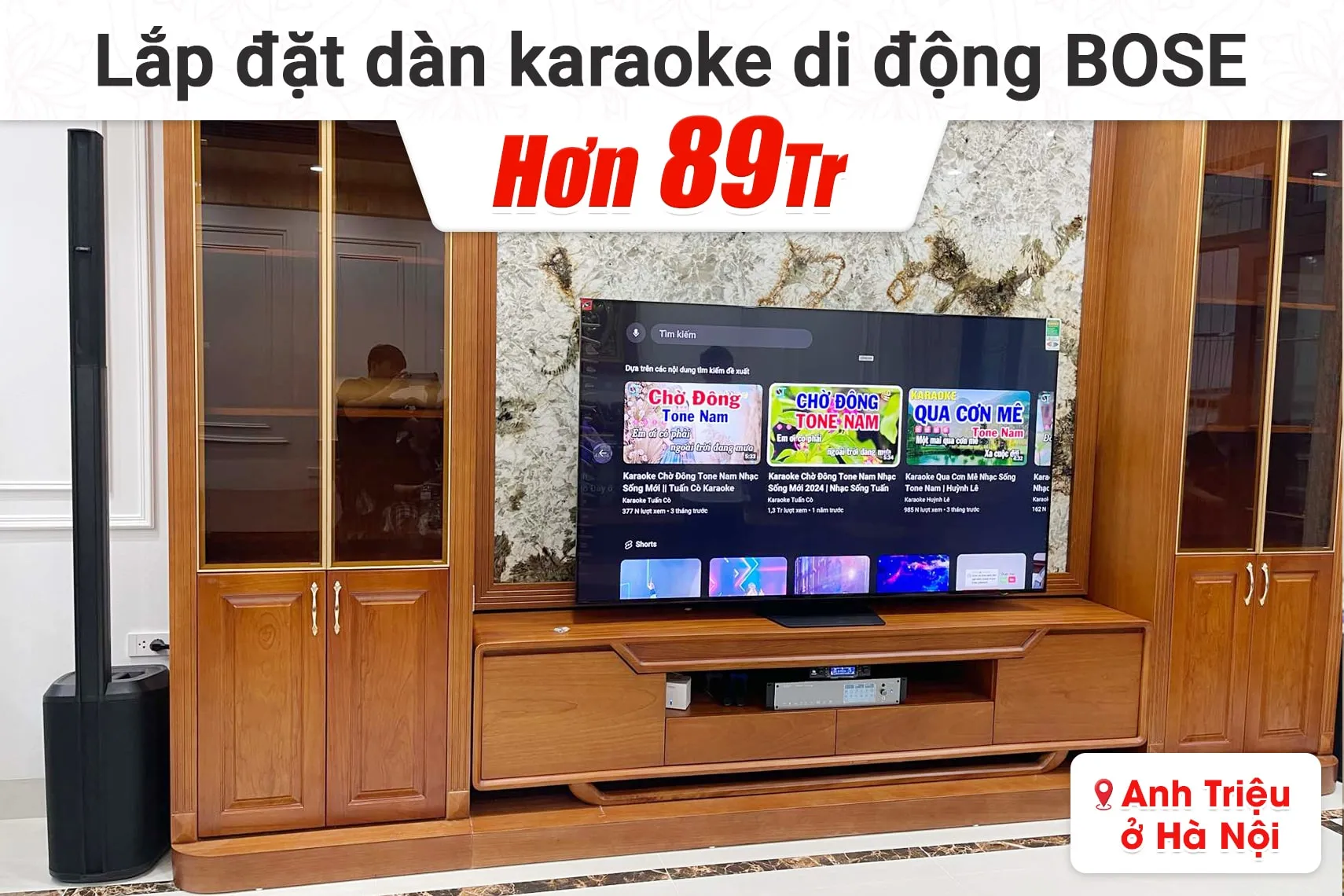 Lắp đặt dàn karaoke di động Bose hơn 89tr cho anh Triệu tại Hà Nội