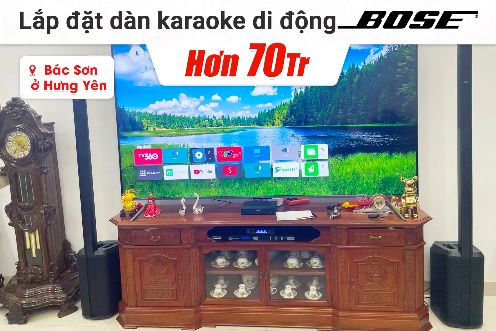 Lắp đặt dàn karaoke di động Bose hơn 70 triệu cho bác Sơn tại Hưng Yên
