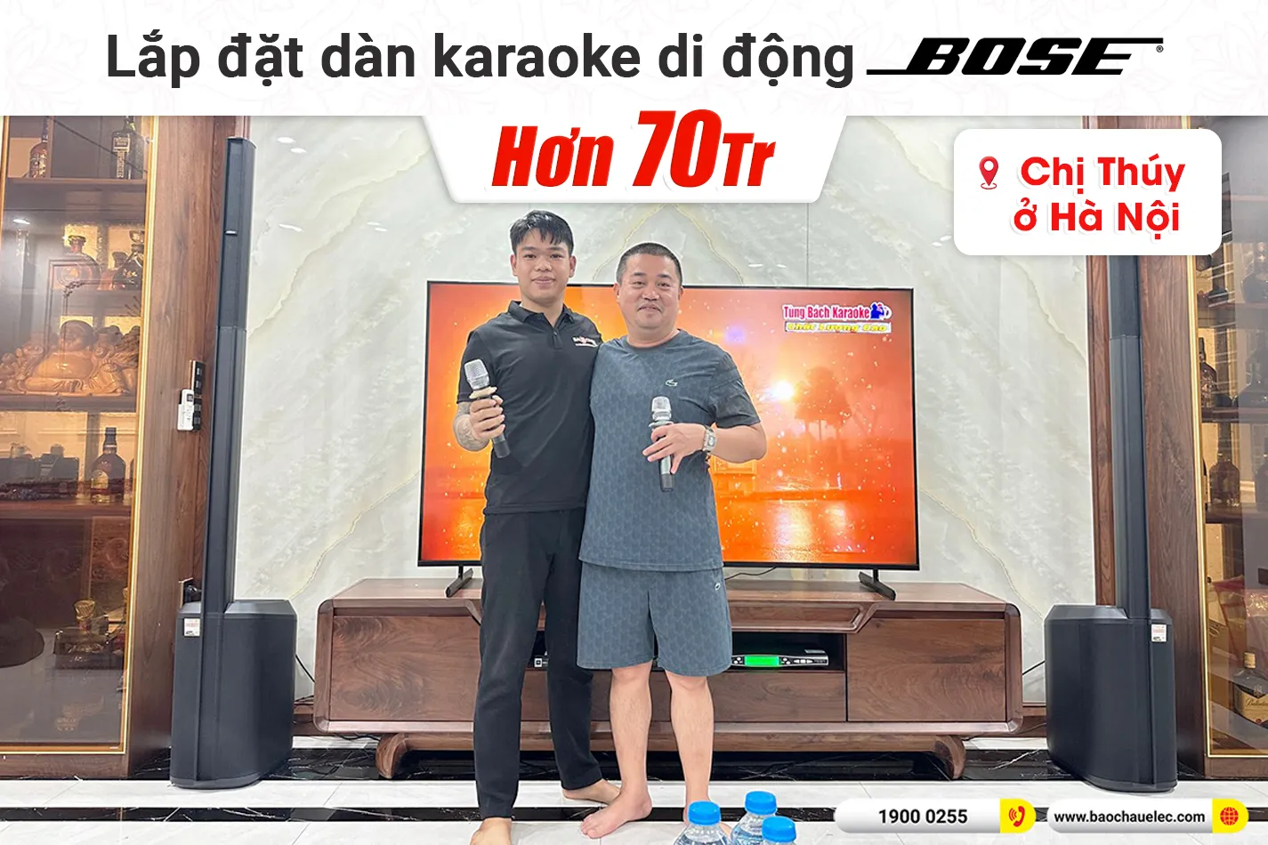 Lắp đặt dàn karaoke di động Bose hơn 70tr cho chị Thúy tại Hà Nội