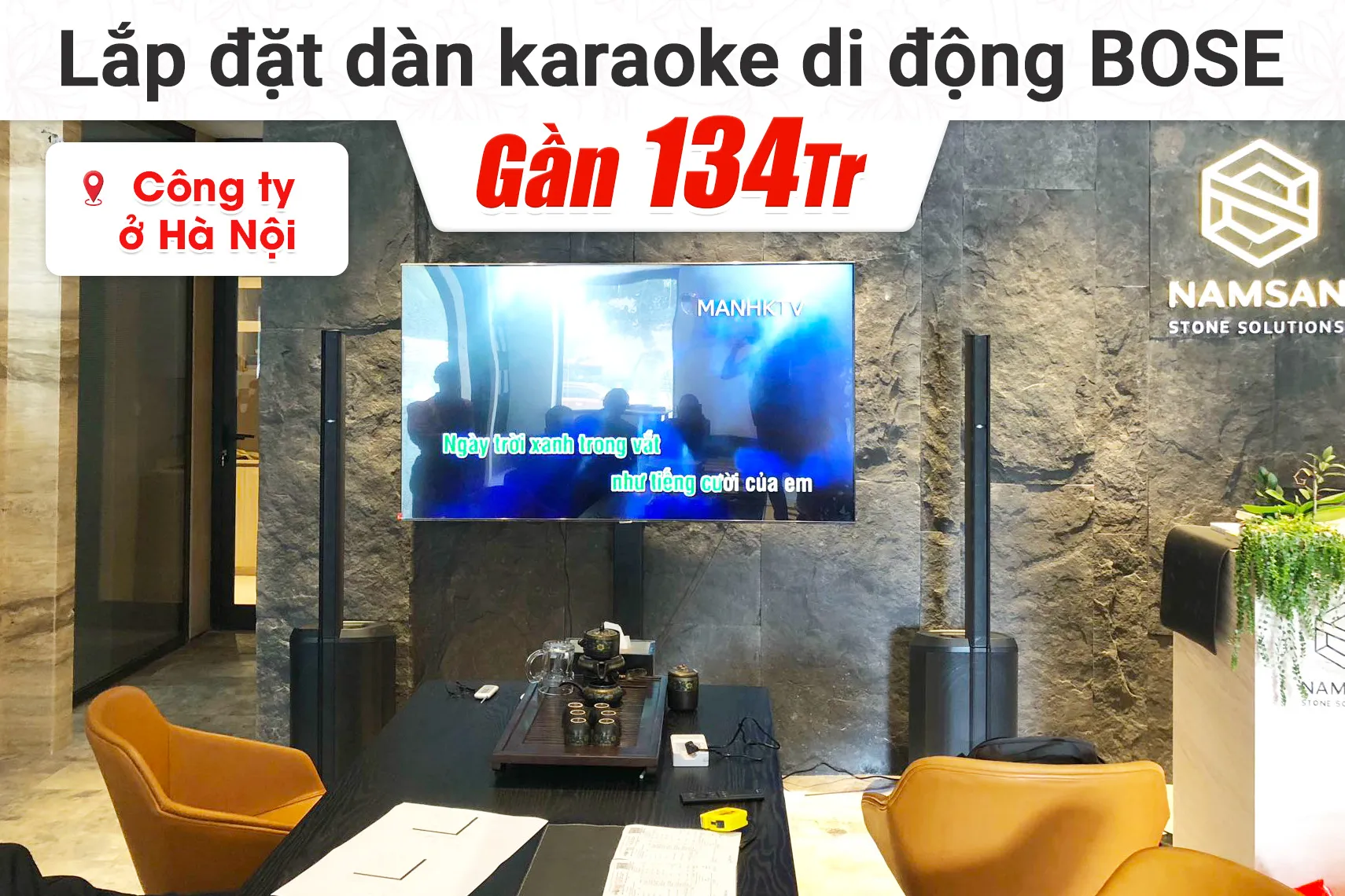 Lắp đặt dàn karaoke di động Bose gần 134tr cho công ty tại Hà Nội (Bose L1 Pro16, JBL VX8, JBL VM300)
