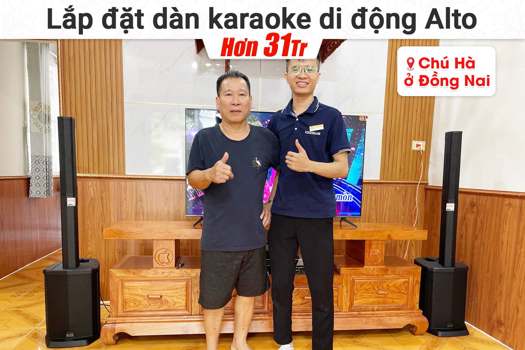 Lắp đặt dàn karaoke di động Alto hơn 31tr cho chú Hà tại Đồng Nai
