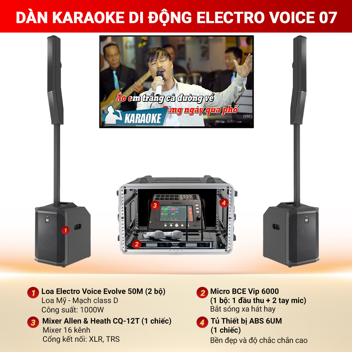 D&agrave;n Karaoke Di Động Electro Voice 07 