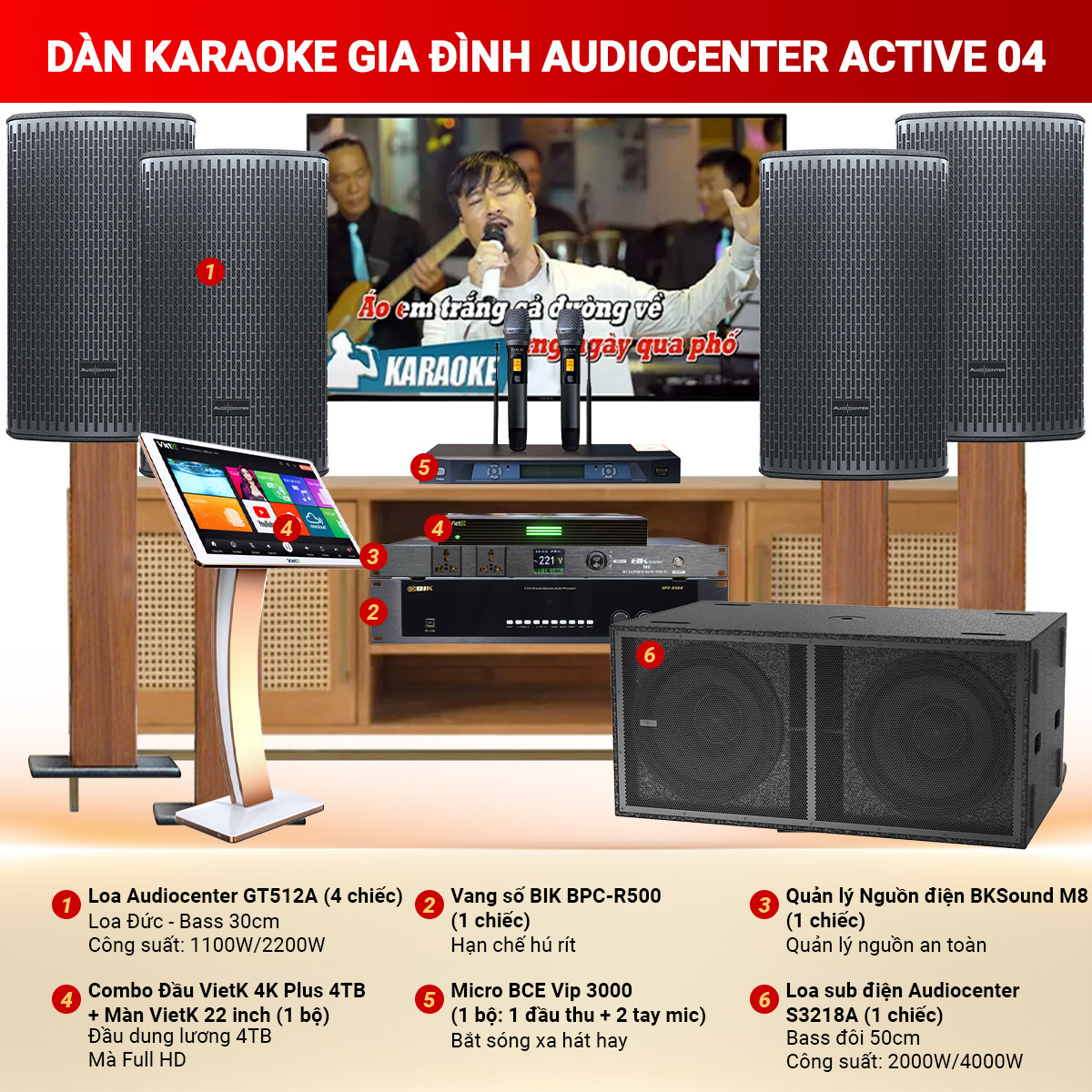 D&agrave;n karaoke gia đ&igrave;nh Audiocenter Active 04 