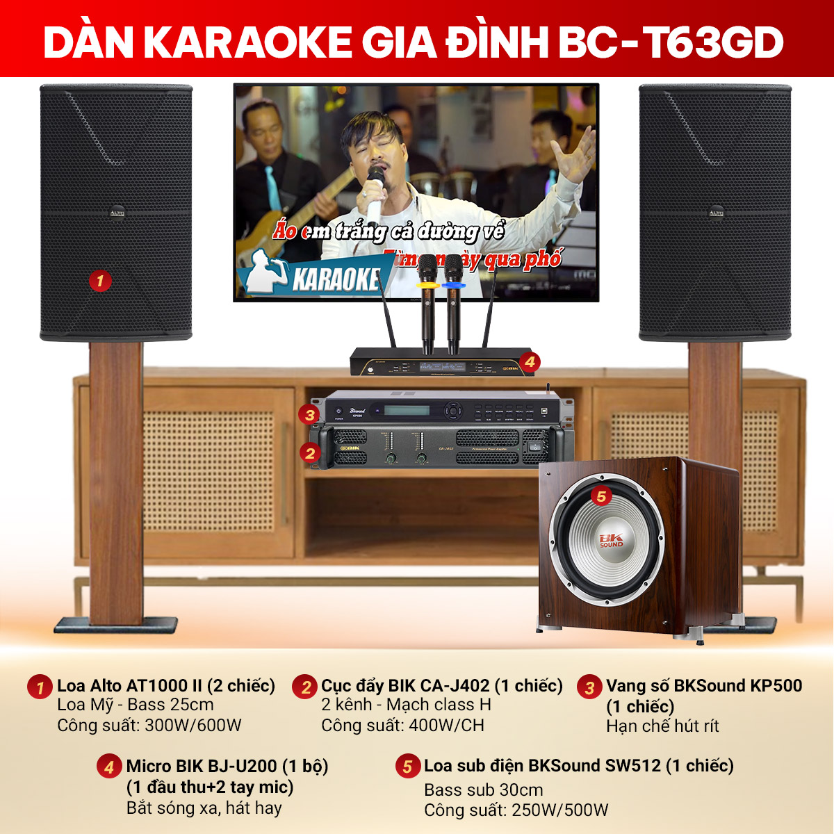 dàn karaoke gia đình BC-T63GD