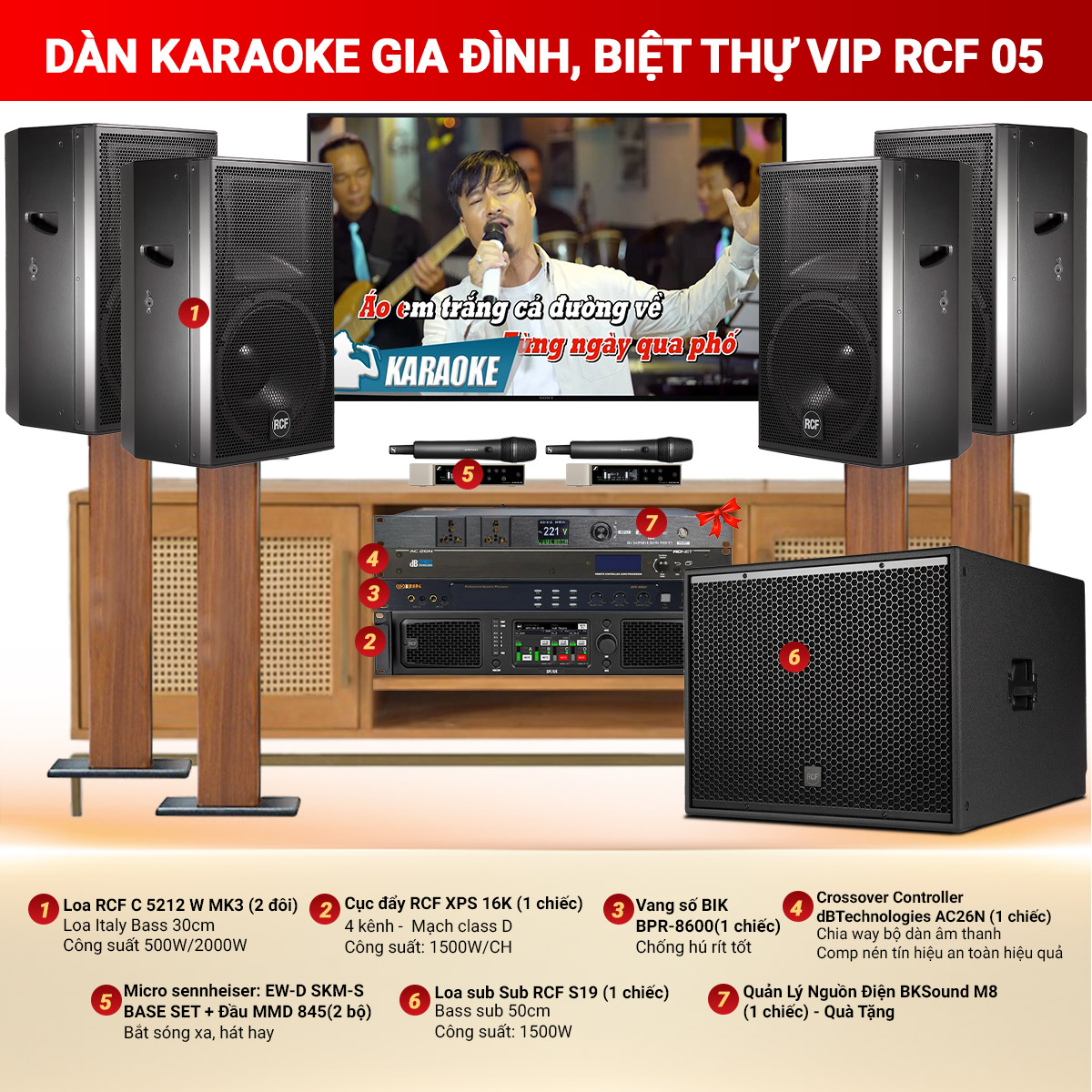 D&agrave;n karaoke gia đ&igrave;nh, biệt thự Vip RCF 05