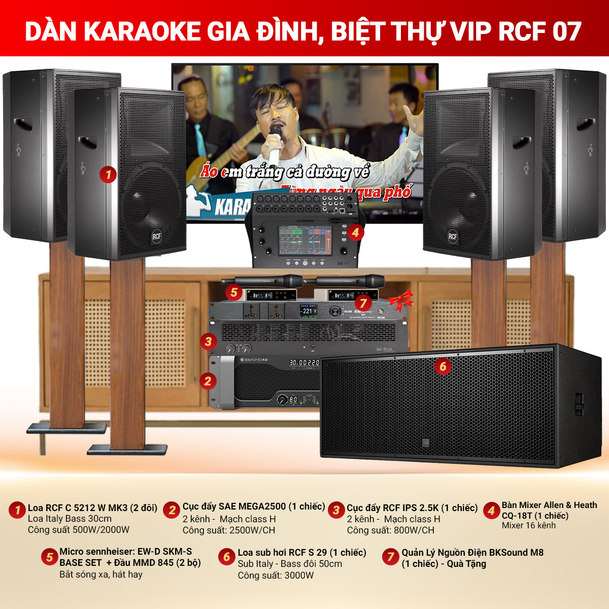 D&agrave;n karaoke gia đ&igrave;nh, biệt thự vip RCF 07