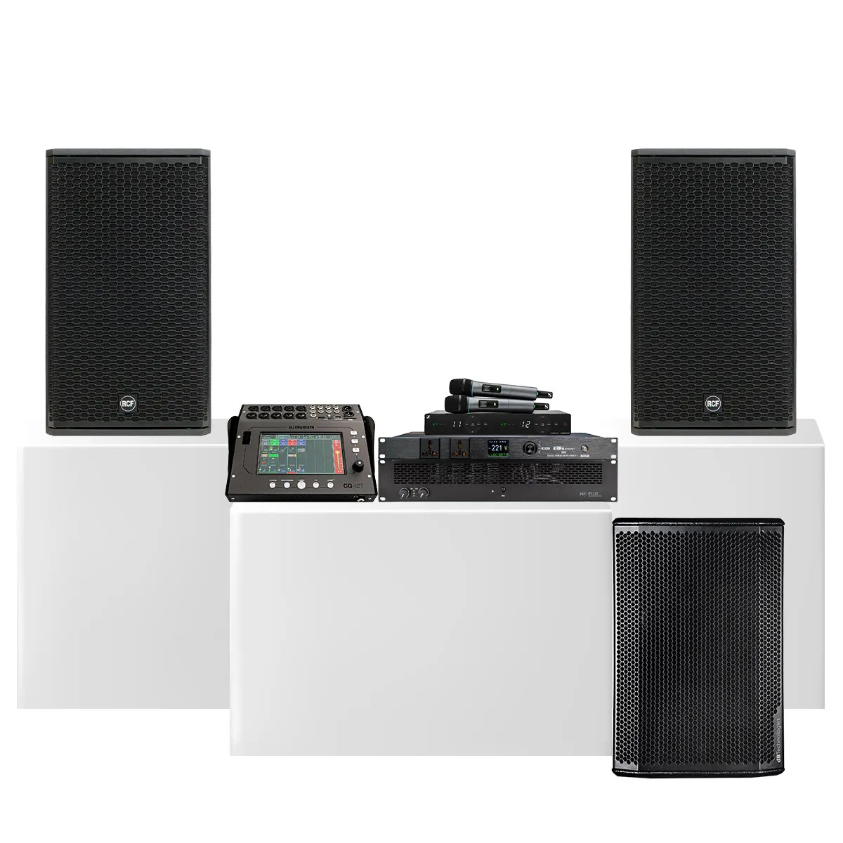 Dàn karaoke gia đình cao cấp RCF VIP 2 Italy 03 (RCF VIP 2, RCF IPS 2.5K, Allen & Heath CQ-12T, dBTechnologies Sub 612) - Hình 2