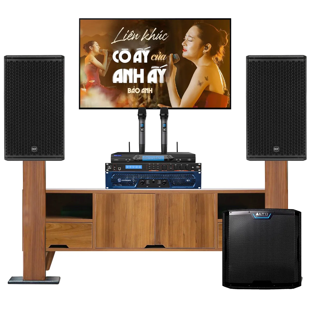 Dàn karaoke gia đình RCF GMAX 03 (RCF GMAX 12, Crown T7, JBL VX9, TS12S, BS-9800, BKsound M8) - Hình 3