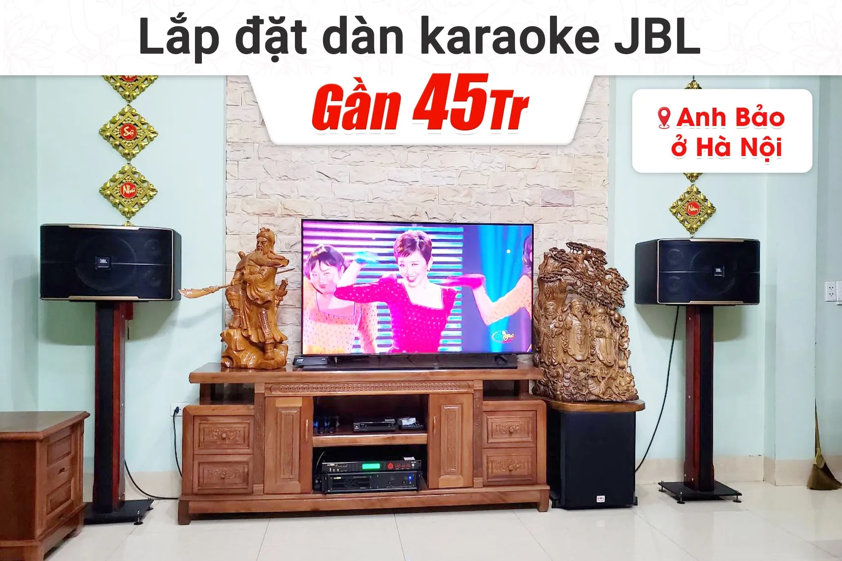 Lắp đặt dàn karaoke JBL gần 45tr cho anh Bảo tại Hà Nội (JBL Pasion 12, VM620A, BPR-5600, SW612, JBL VM200)