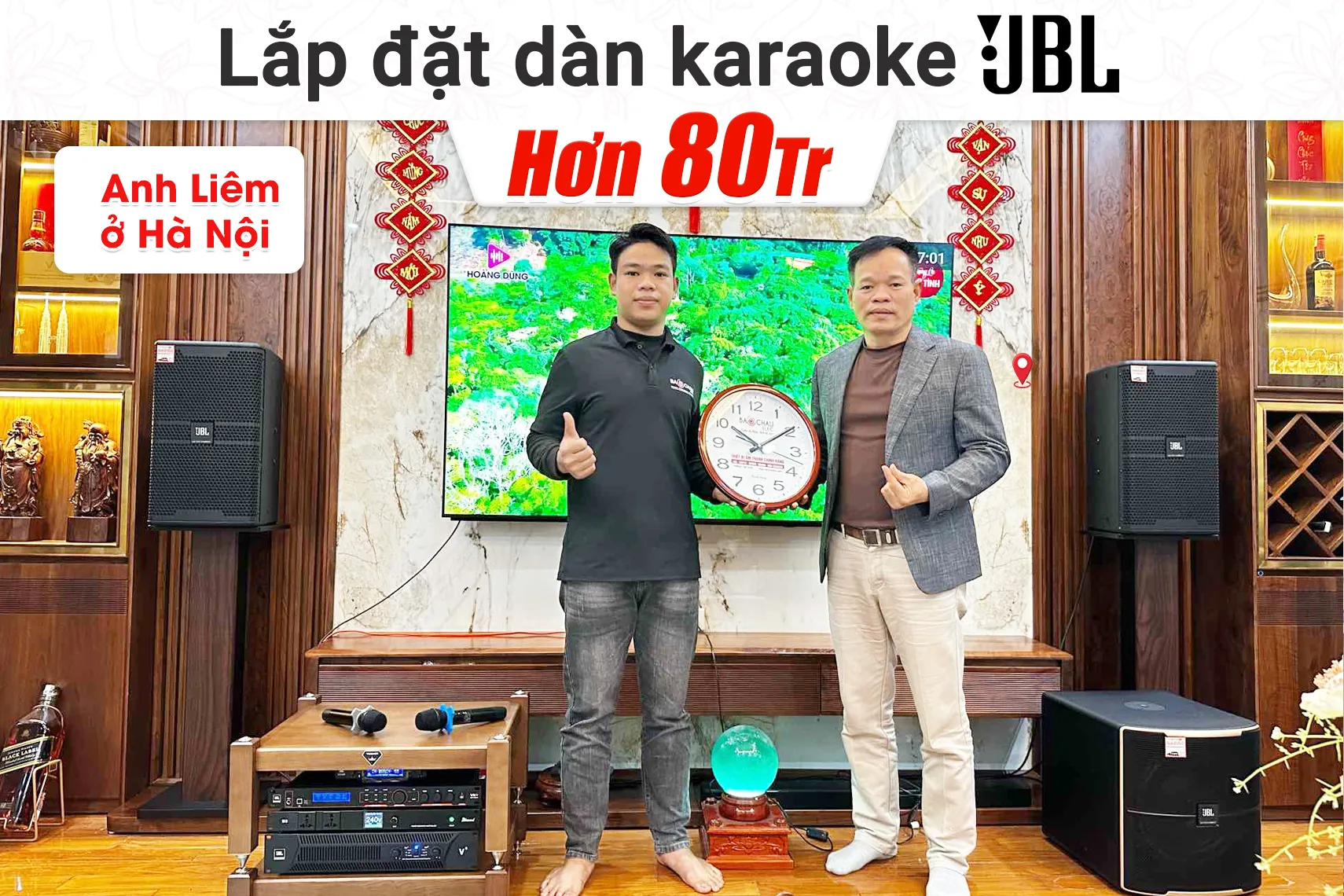 Lắp đặt dàn karaoke JBL hơn 80tr cho anh Liêm tại Hà Nội
