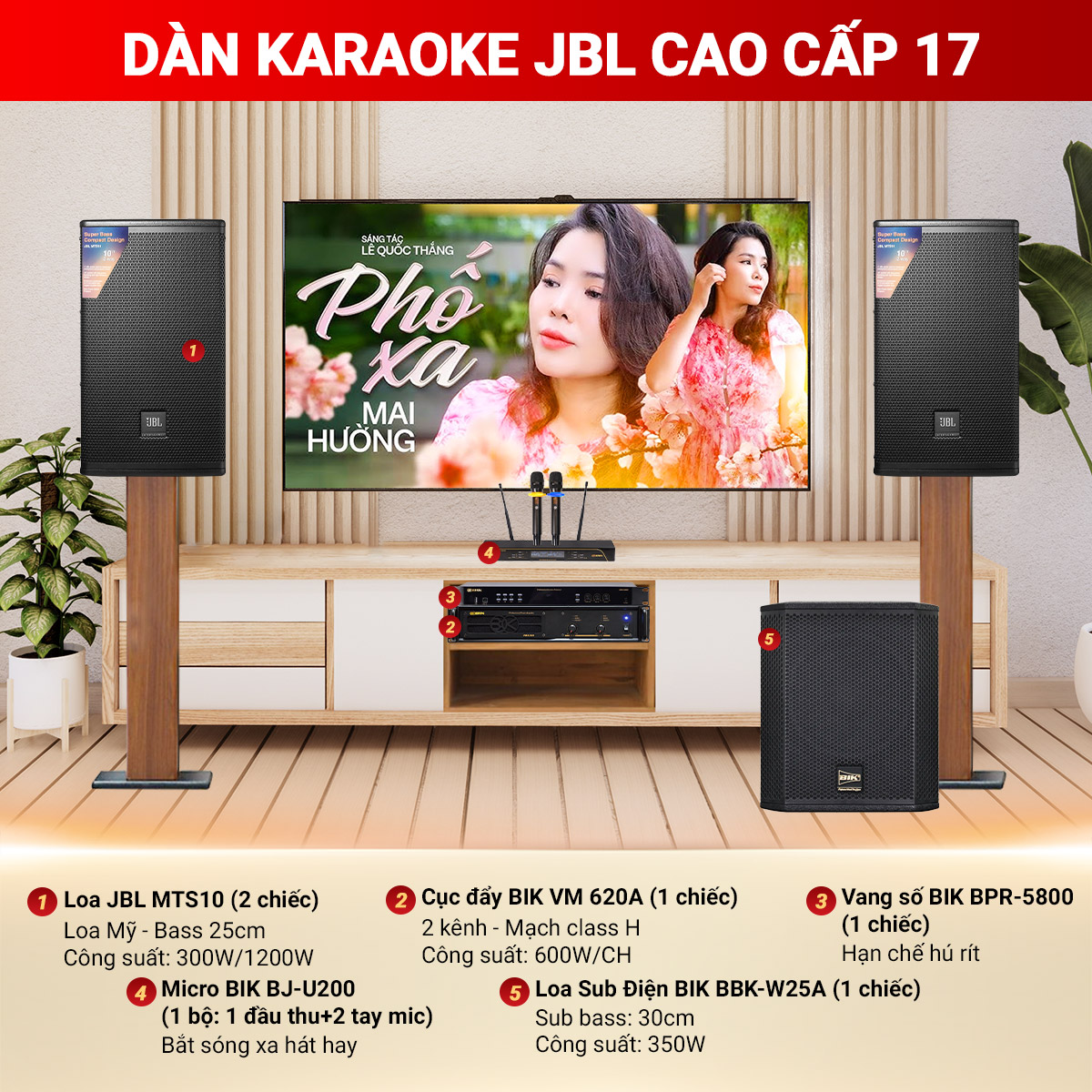 D&agrave;n karaoke JBL cao cấp 17