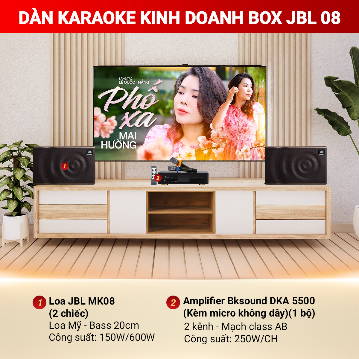 Dàn karaoke kinh doanh box JBL 08