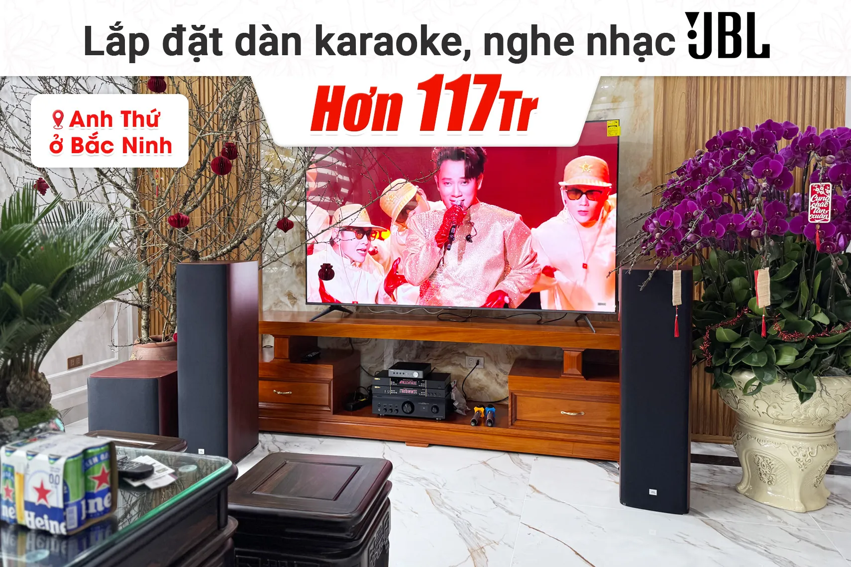 Lắp đặt dàn karaoke, nghe nhạc JBL hơn 117tr cho anh Thứ tại Bắc Ninh