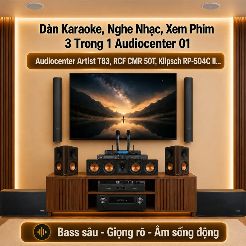 Dàn Karaoke, Nghe Nhạc, Xem Phim 3 Trong 1 Audiocenter 01
