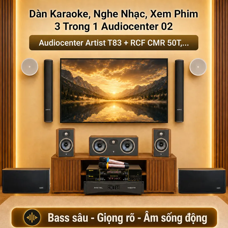 Dàn karaoke, nghe nhạc, xem phim 3 trong 1 Audiocenter 02