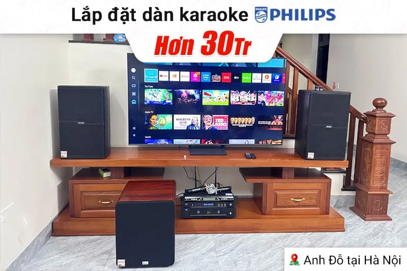 Lắp đặt dàn karaoke Philips hơn 30tr cho anh Đỗ tại Hà Nội