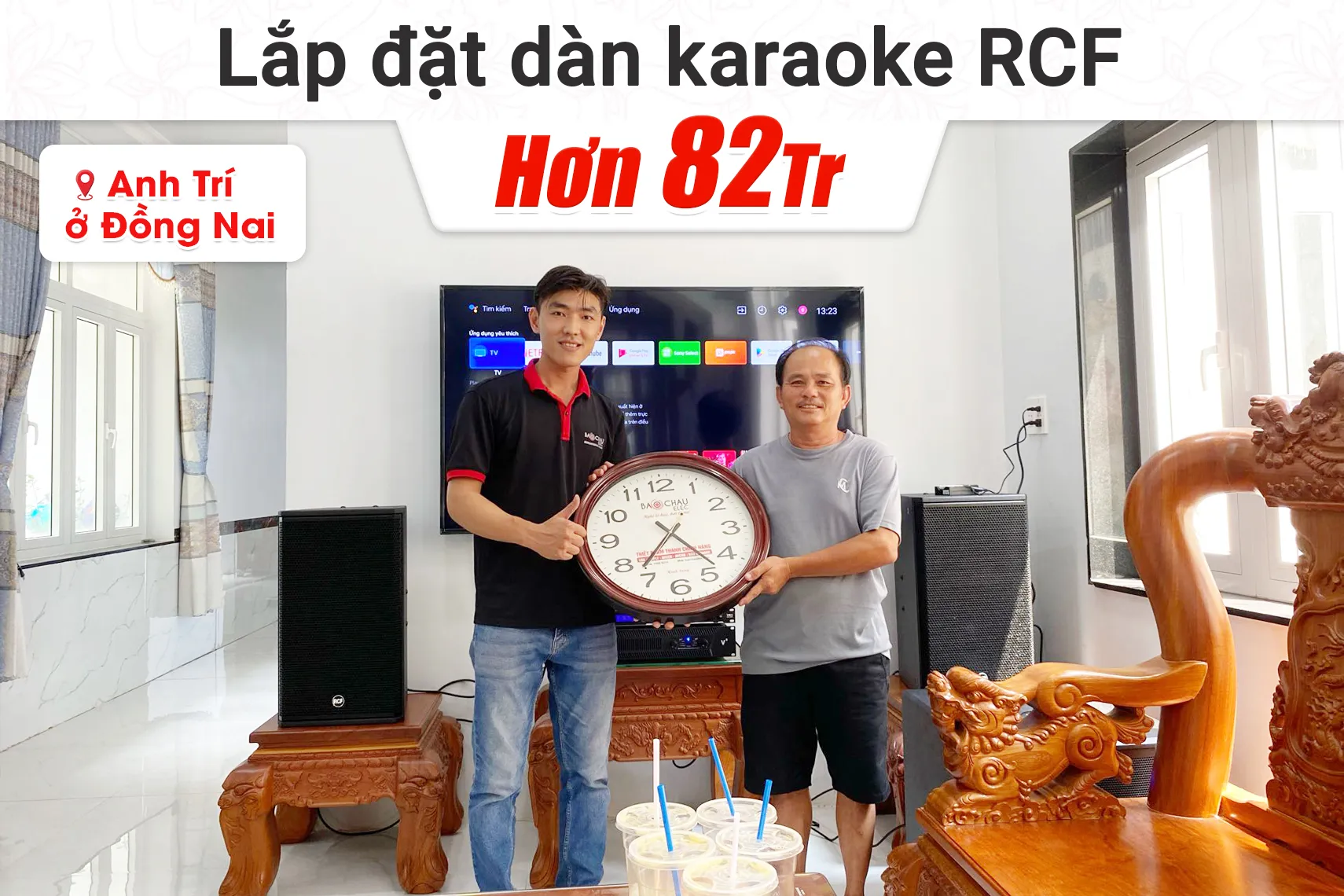 Lắp đặt dàn karaoke RCF hơn 82tr cho anh Trí tại Đồng Nai