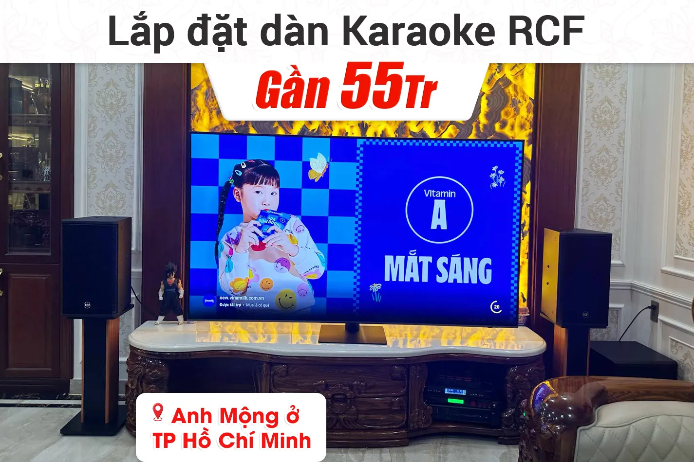 Lắp đặt dàn karaoke RCF gần 55tr cho anh Mộng ở TPHCM