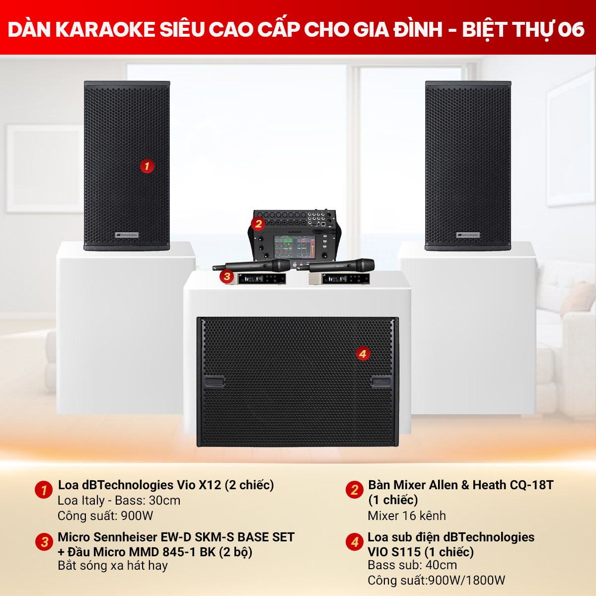 Dàn karaoke siêu cao cấp cho gia đình - biệt thự 06