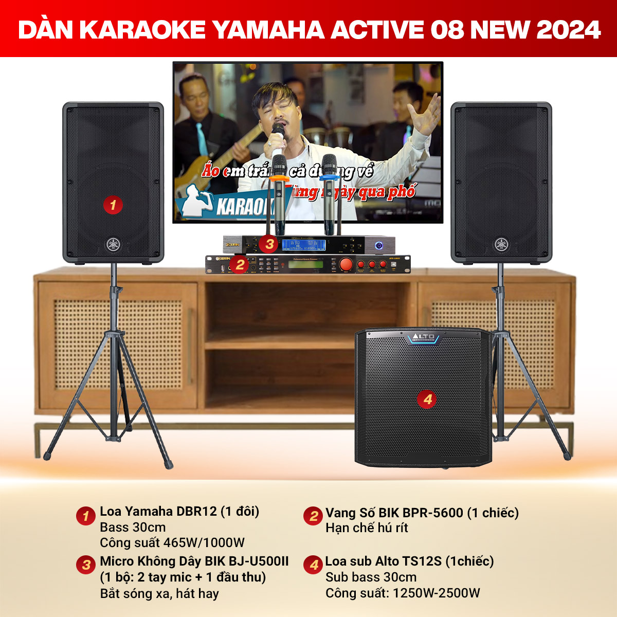 D&agrave;n Karaoke Yamaha Active 08 New 2024