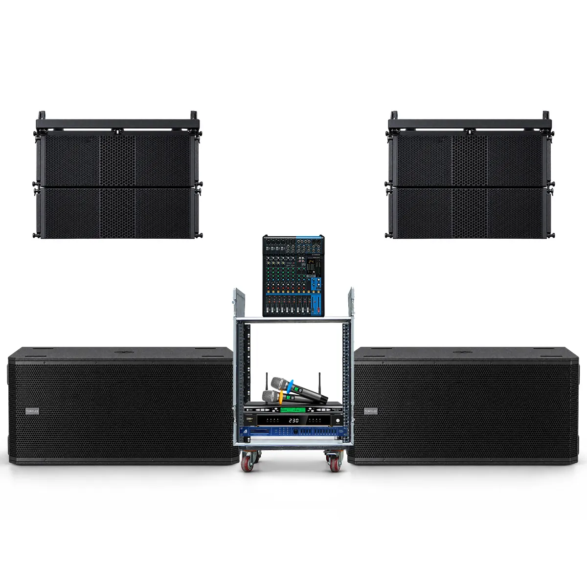 Dàn Line Array Active TONYLEE 01 (TONYLEE HL210-DSP, TONYLEE SW3218A, MG12XU, ACTPRO DSP48, BS-790S, Wolfirst PM9)