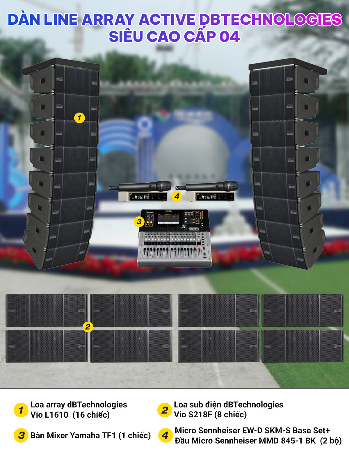 D&agrave;n Line Array Active dBTechnologies si&ecirc;u cao cấp 04