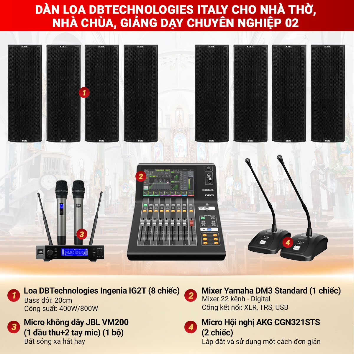 D&agrave;n Loa dBTechnologies Italy Cho Nh&agrave; Thờ, Nh&agrave; Ch&ugrave;a, Giảng Dạy Chuy&ecirc;n Nghiệp 02