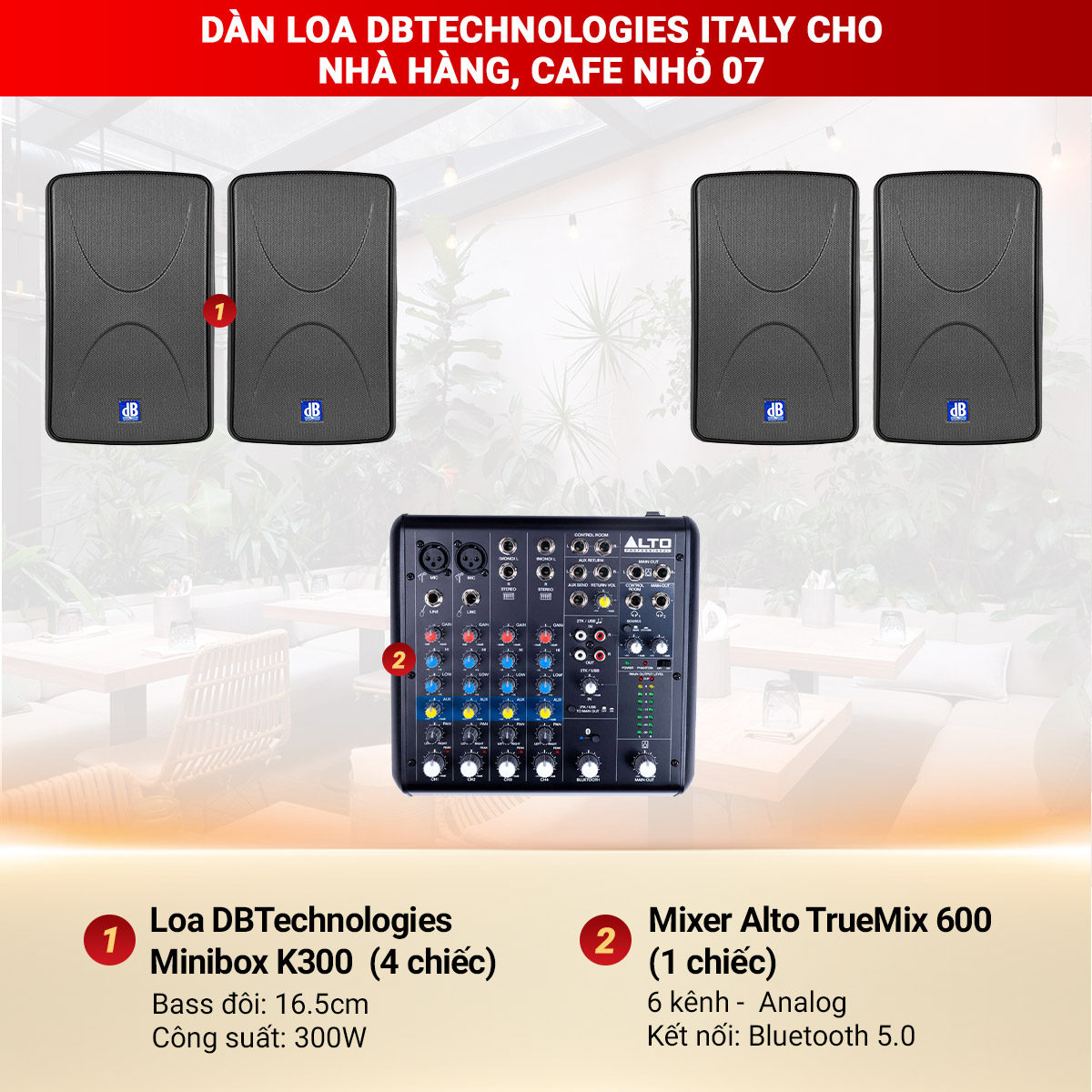 D&agrave;n Loa dBTechnologies Italy Cho Nh&agrave; H&agrave;ng, Cafe Nhỏ 07