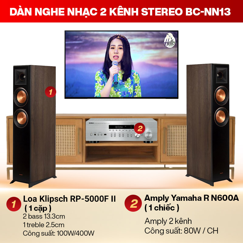 d&agrave;n nghe nhạc 2 k&ecirc;nh Stereo BC-NN13