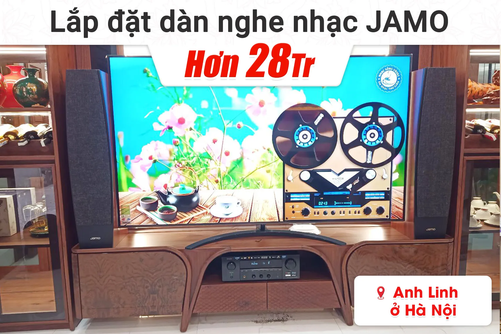 Lắp đặt dàn nghe nhạc hơn 28tr cho anh Linh tại Hà Nội (Jamo C95II, Denon DRA-800H)