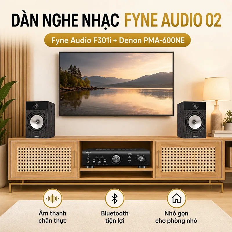 Dàn nghe nhạc Fyne Audio 02 (Fyne Audio F301i, Denon PMA-600NE)