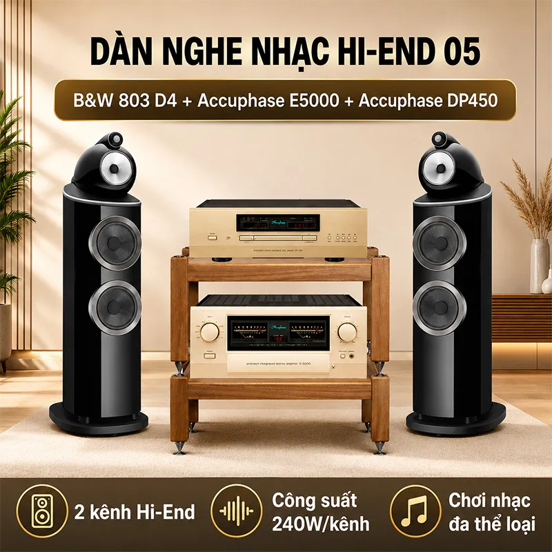 Dàn nghe nhạc Hi-End 05 ( B&W 803 D4 + Accuphase E5000 + Accuphase DP450)