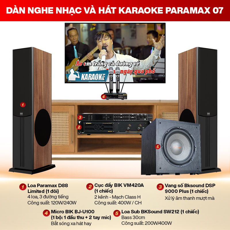 D&agrave;n Nghe nhạc v&agrave; H&aacute;t karaoke Paramax 07
