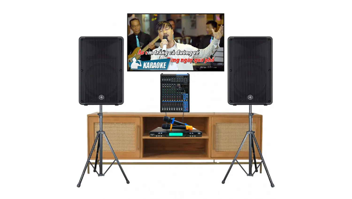 Dàn karaoke Yamaha Active 03 (Yamaha DBR15, Yamaha MG 12XU, Toprhyme M300, Chân loa) - Hình 1