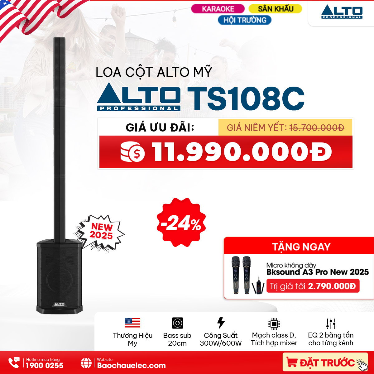 Đặt Trước Loa Cột Alto TS108C v&agrave; Alto TS112C Gi&aacute; Cực Hời, K&egrave;m Qu&agrave; &ldquo;Xịn&rdquo; Hết &Yacute;