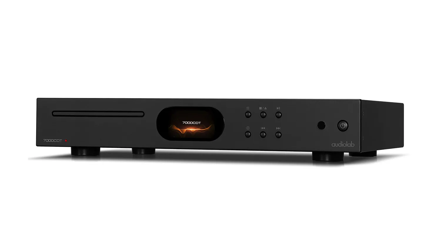 Đầu CD Audiolab 7000CDT màu đen nghiêng trái