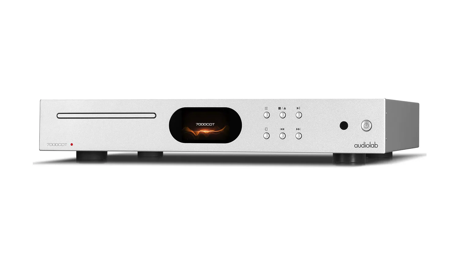 Đầu CD Audiolab 7000CDT màu trắng nghiêng trái
