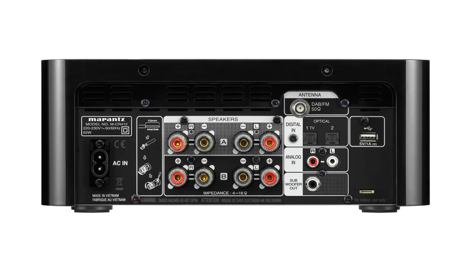 mặt sau Đầu CD + Network Audio Player + Amply Marantz M-CR412