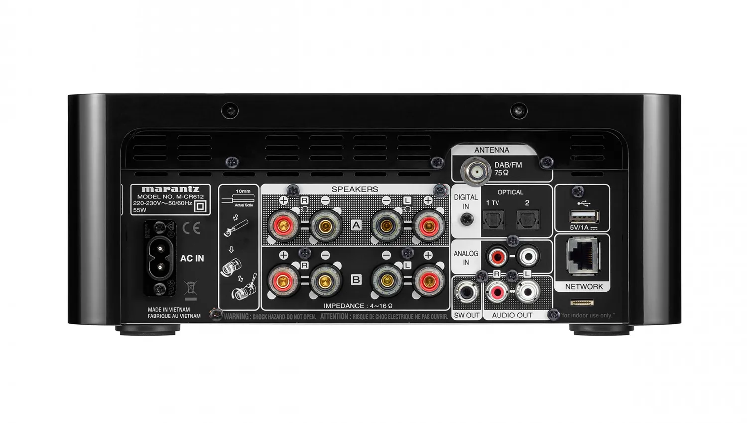 mặt sau Đầu CD + Network Audio Player + Amply Marantz M-CR612
