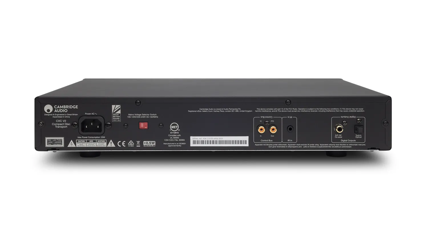 mặt sau Đầu CD CAMBRIDGE AUDIO CXC V2 màu bạc
