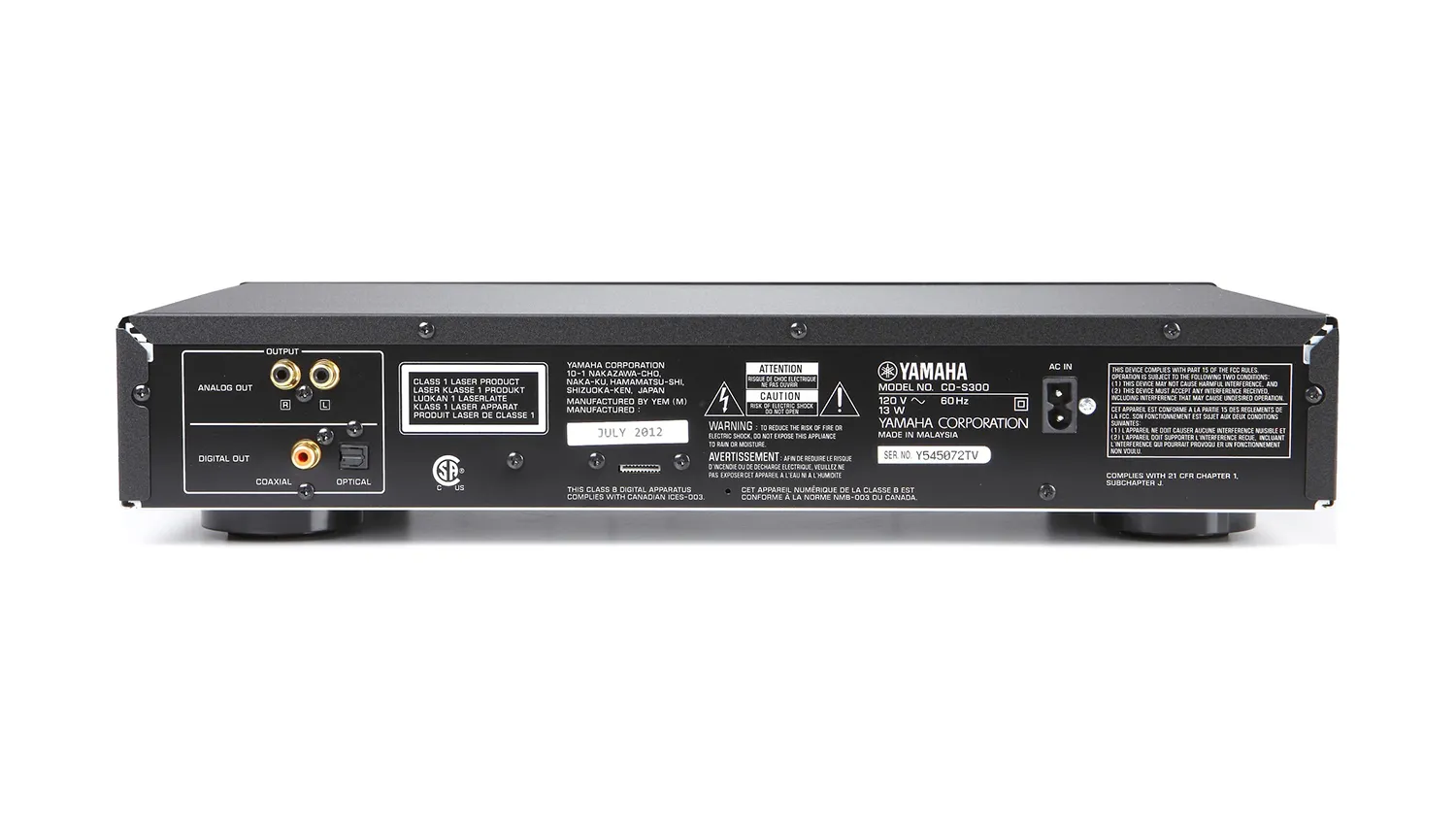 mặt sau Đầu Yamaha CD S300