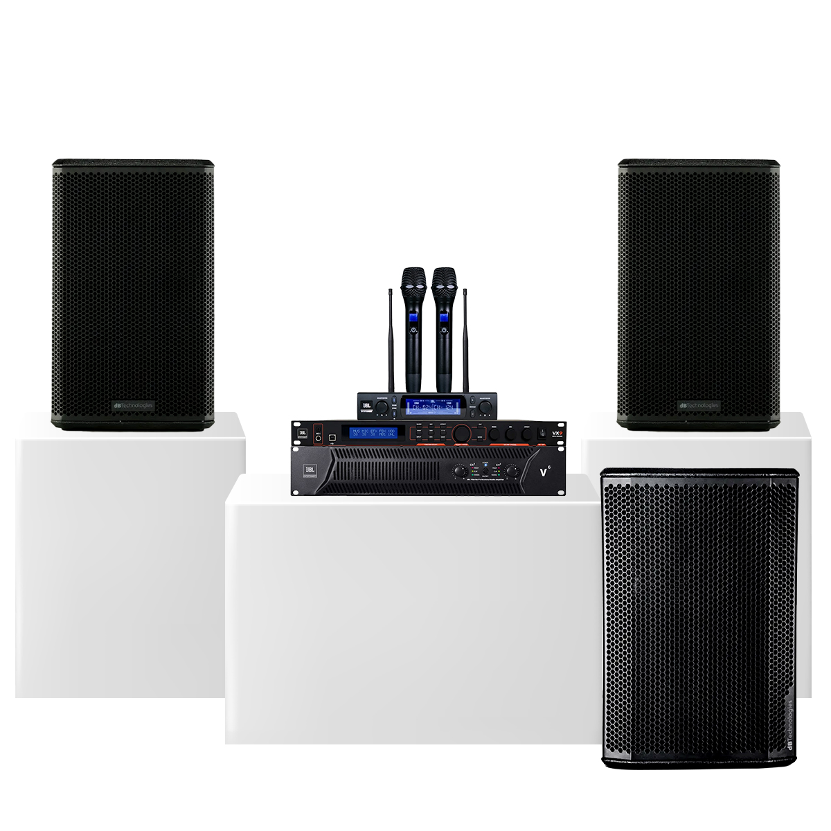 Dàn karaoke gia đình dBTechnologies 20 (LVXP10, JBL V6, JBL VX9, JBL VM300, Sub612)