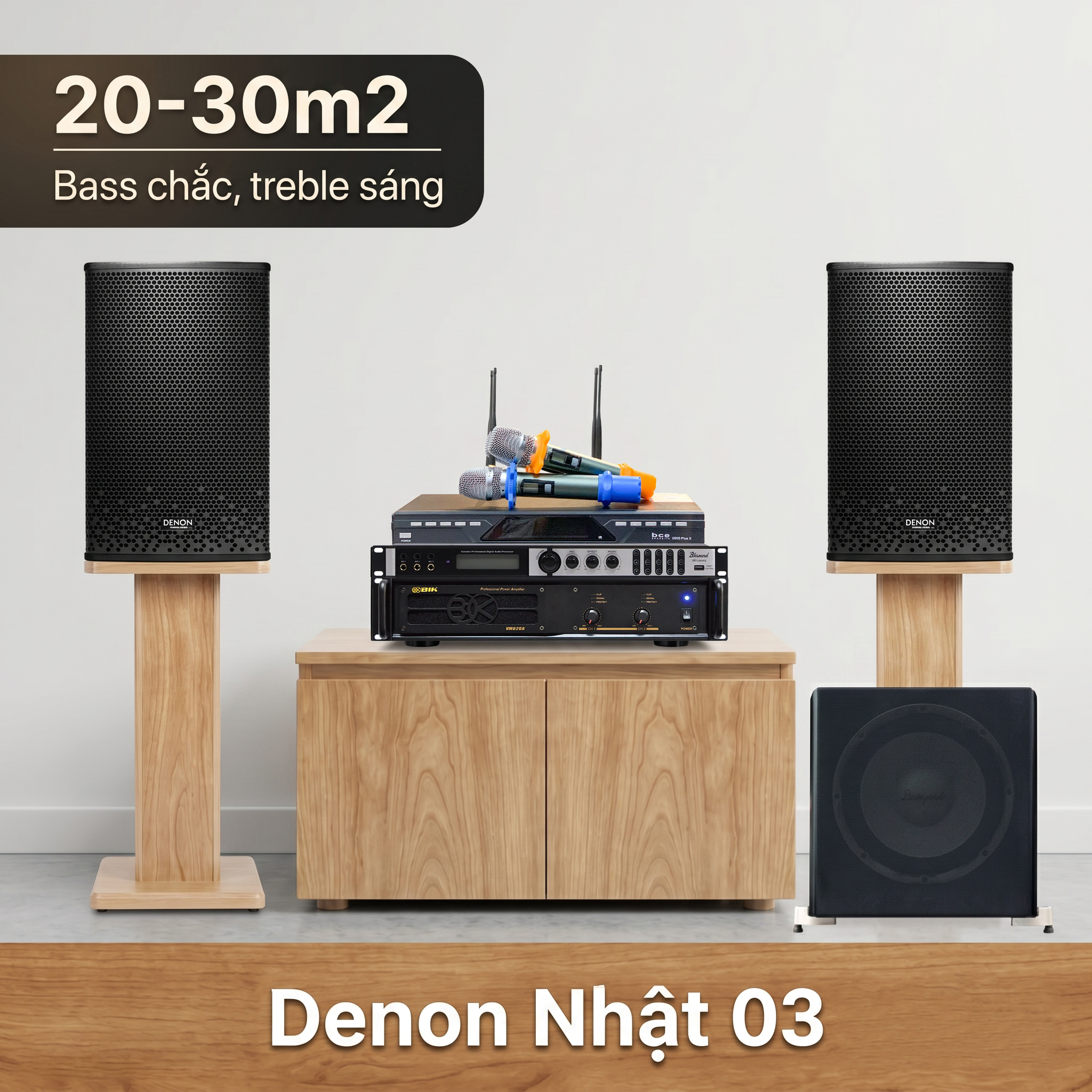 Dàn karaoke Denon Nhật 03 (Denon DP-R212, VM 620A, Bksound X6 Luxury, BKSound SW512, BCE U900 Plus X)