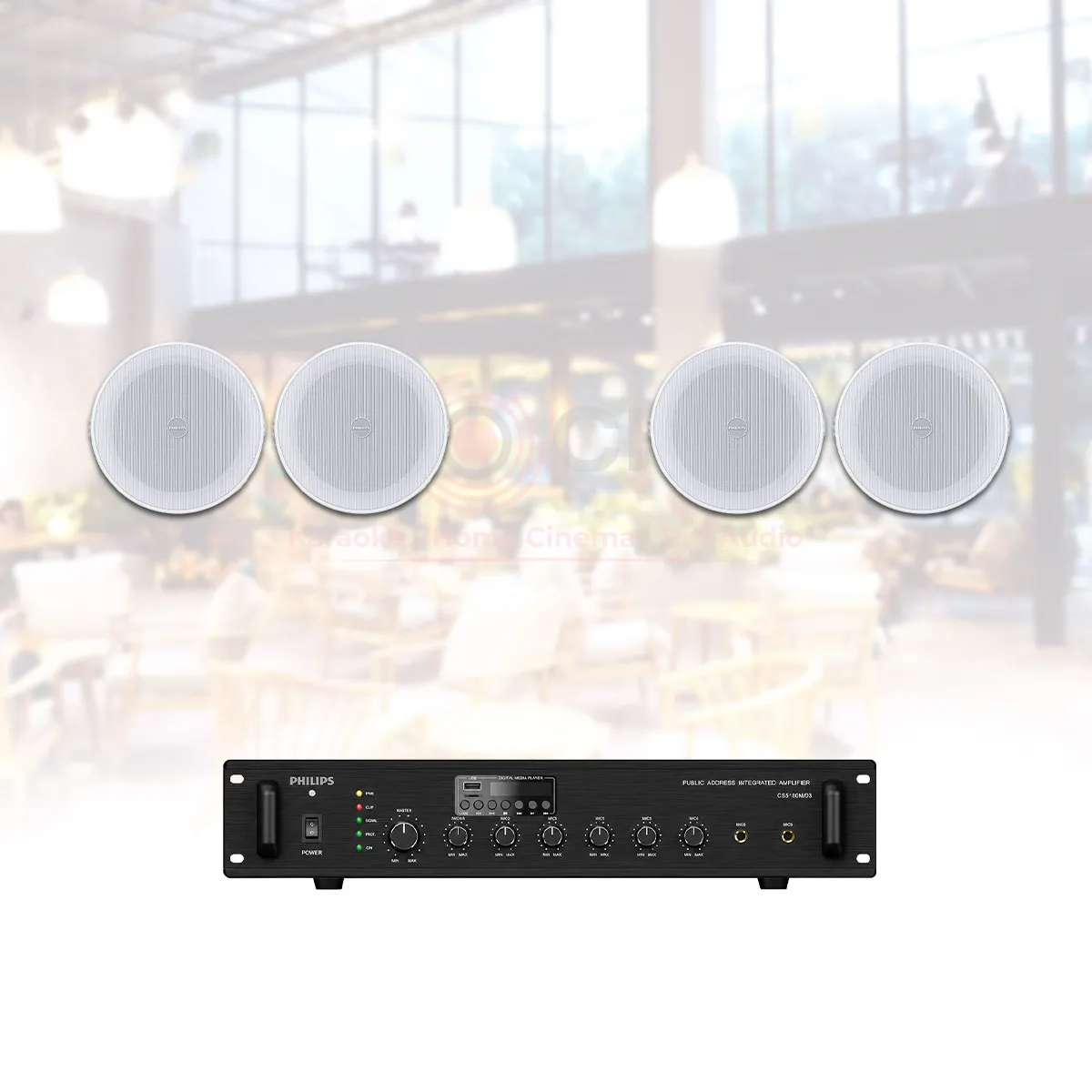 Hệ thống âm thanh nhạc nền cafe nhà hàng spa Philips 02
