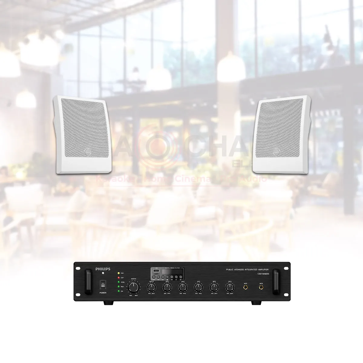 Hệ thống âm thanh nhạc nền cafe nhà hàng spa Philips 06