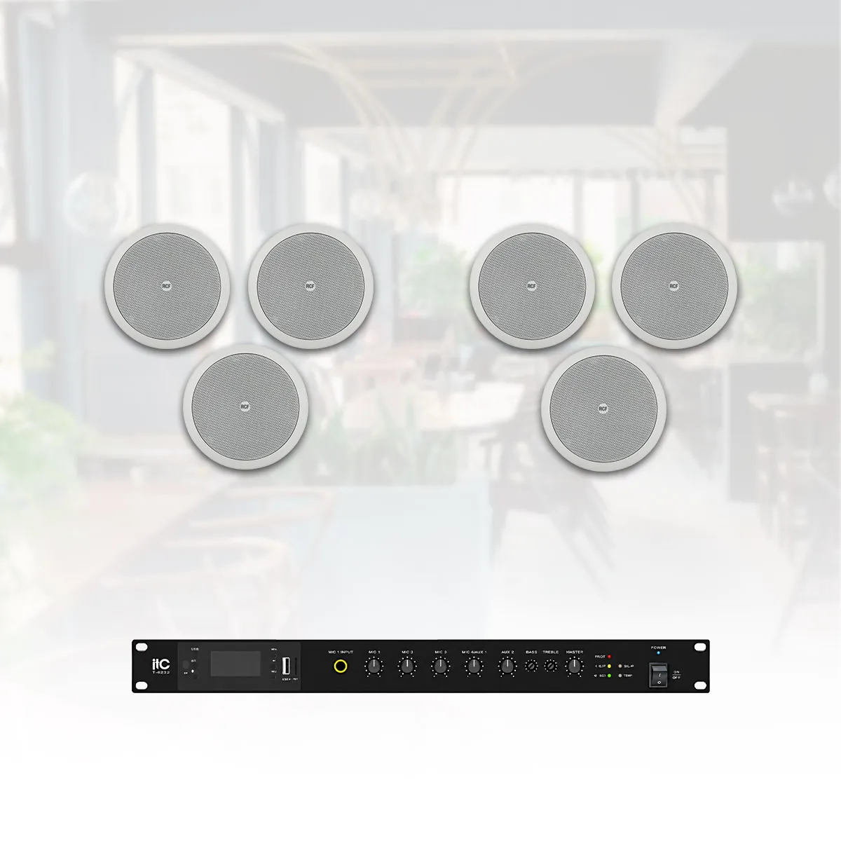 Hệ thống âm thanh nhạc nền quán cafe, nhà hàng, shop, spa RCF 02