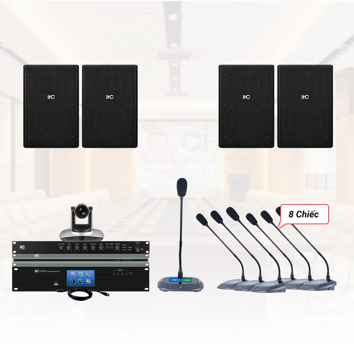 Hệ thống âm thanh phòng họp trực tuyến ITC 50-70m2