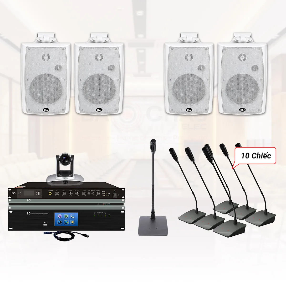 Hệ thống âm thanh Phòng họp trực tuyến ITC 60-80m2