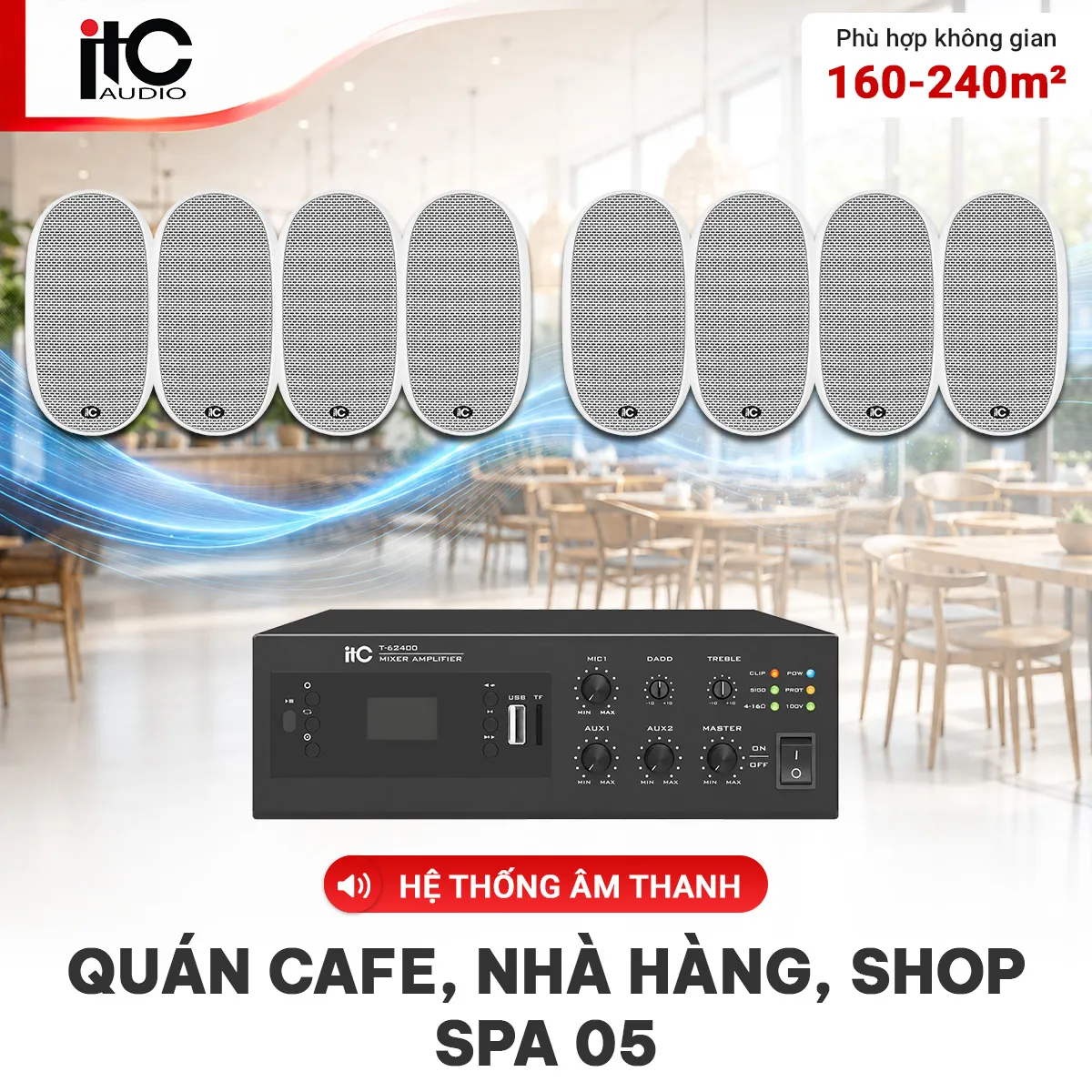 Hệ thống âm thanh quán cafe, nhà hàng, shop, spa 05